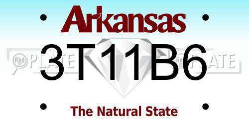 3T11B6 Arkansas License Plate