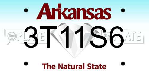 3T11S6 Arkansas License Plate