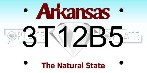 3T12B5 Arkansas License Plate