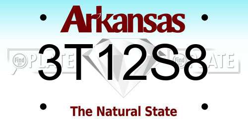 3T12S8 Arkansas License Plate