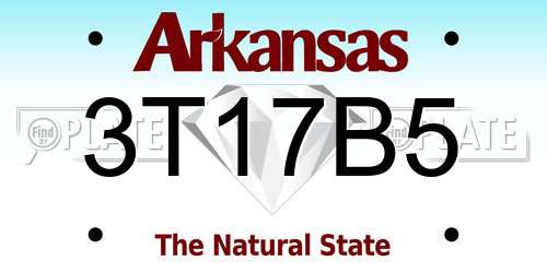 3T17B5 Arkansas License Plate