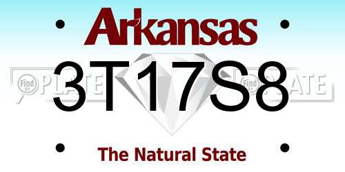 3T17S8 Arkansas License Plate