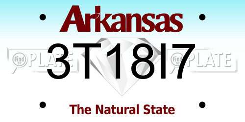 3T18I7 Arkansas License Plate