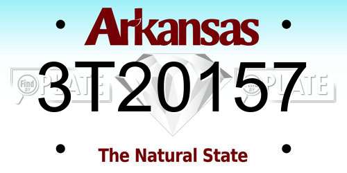 3T20157 Arkansas License Plate