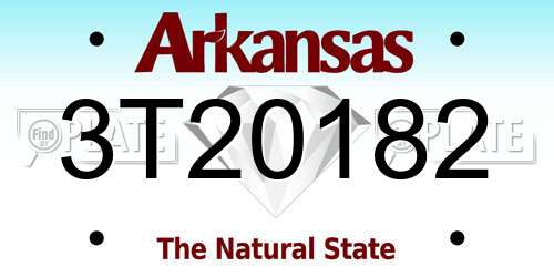 3T20182 Arkansas License Plate
