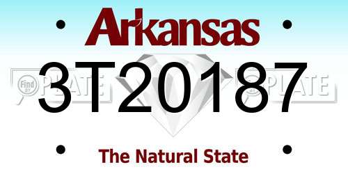 3T20187 Arkansas License Plate