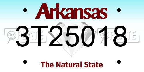3T25018 Arkansas License Plate