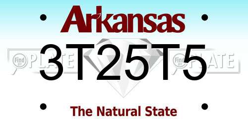 3T25T5 Arkansas License Plate