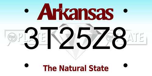 3T25Z8 Arkansas License Plate