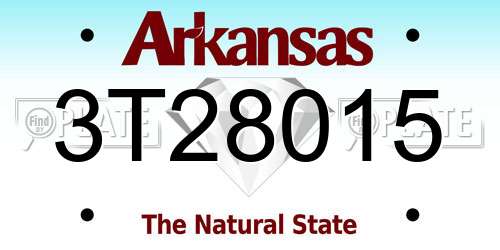 3T28015 Arkansas License Plate