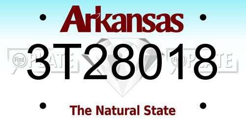3T28018 Arkansas License Plate