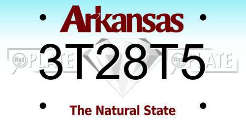 3T28T5 Arkansas License Plate