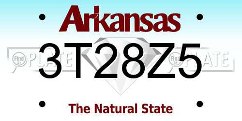 3T28Z5 Arkansas License Plate
