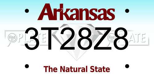 3T28Z8 Arkansas License Plate