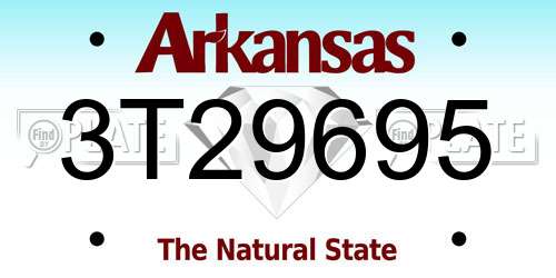 3T29695 Arkansas License Plate