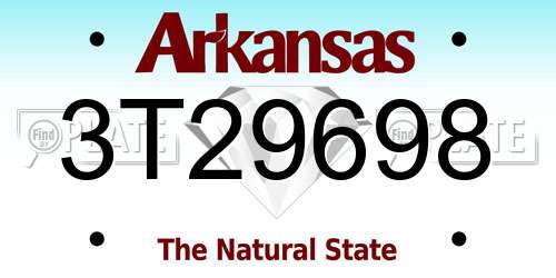 3T29698 Arkansas License Plate