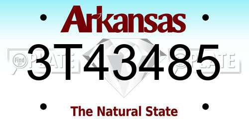 3T43485 Arkansas License Plate