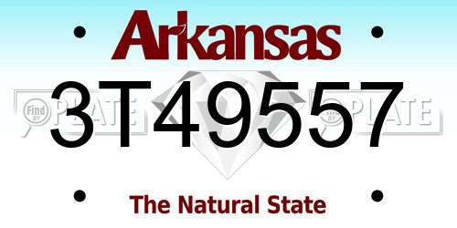 3T49557 Arkansas License Plate