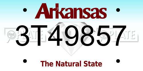 3T49857 Arkansas License Plate