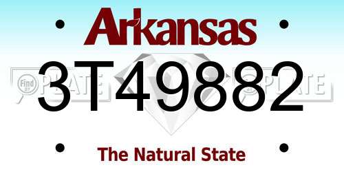 3T49882 Arkansas License Plate