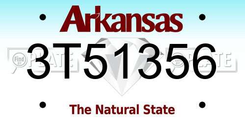 3T51356 Arkansas License Plate