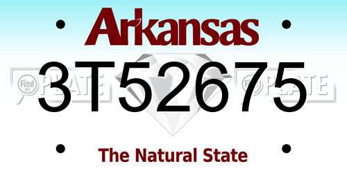 3T52675 Arkansas License Plate
