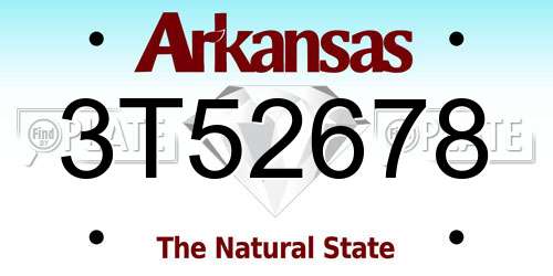 3T52678 Arkansas License Plate