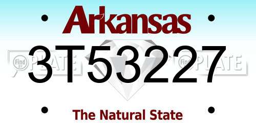 3T53227 Arkansas License Plate