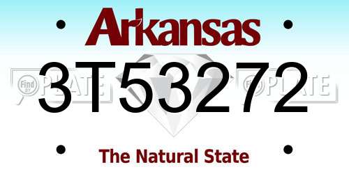 3T53272 Arkansas License Plate