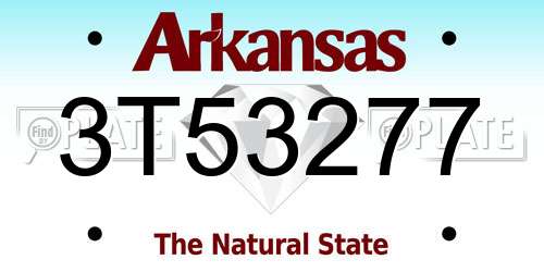 3T53277 Arkansas License Plate