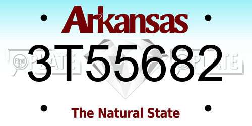 3T55682 Arkansas License Plate