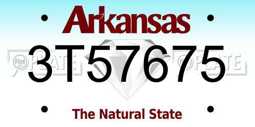 3T57675 Arkansas License Plate