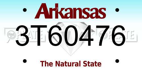 3T60476 Arkansas License Plate