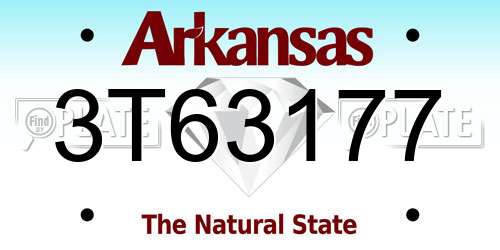 3T63177 Arkansas License Plate