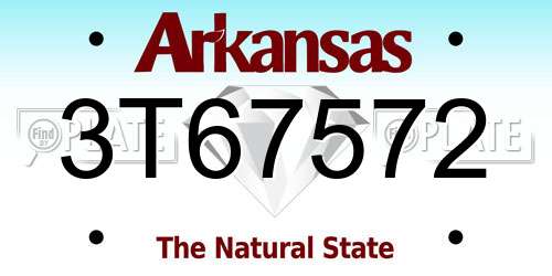 3T67572 Arkansas License Plate