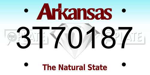 3T70187 Arkansas License Plate