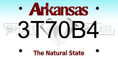 3T70B4 Arkansas License Plate