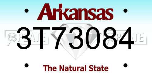 3T73084 Arkansas License Plate