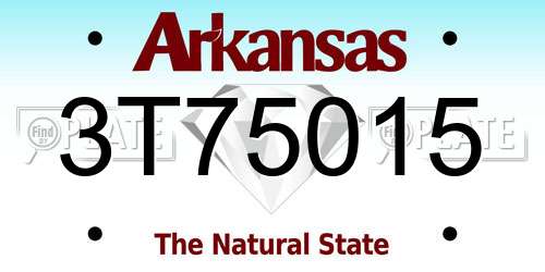 3T75015 Arkansas License Plate