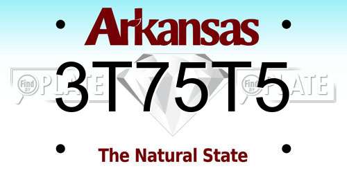 3T75T5 Arkansas License Plate