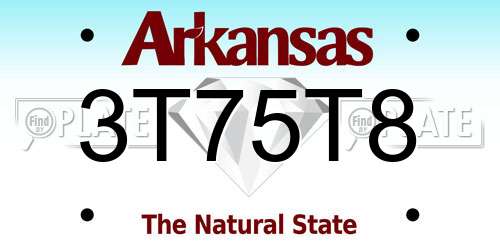 3T75T8 Arkansas License Plate
