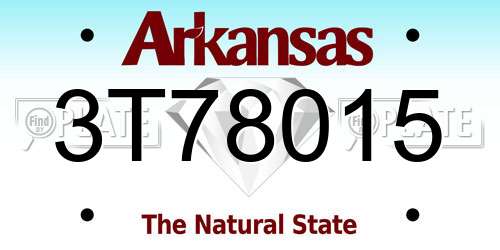 3T78015 Arkansas License Plate
