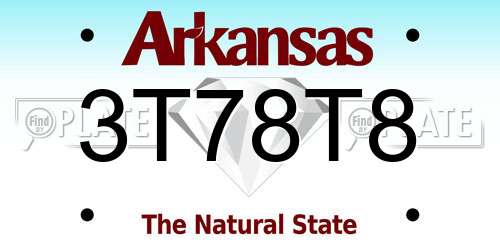 3T78T8 Arkansas License Plate