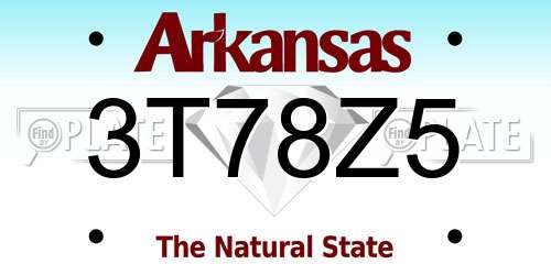 3T78Z5 Arkansas License Plate