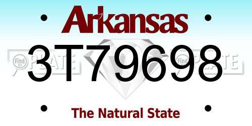 3T79698 Arkansas License Plate