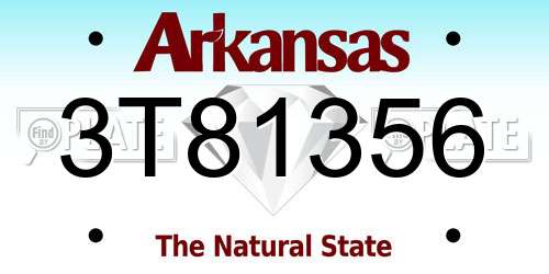 3T81356 Arkansas License Plate