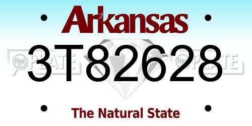 3T82628 Arkansas License Plate