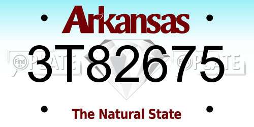3T82675 Arkansas License Plate