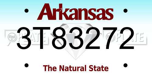 3T83272 Arkansas License Plate