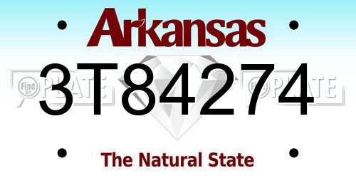 3T84274 Arkansas License Plate